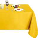 Obstal 210GSM Rectangle Table Cloth - Heavy Duty Water Proof Microfiber Tablecloth, Decorative Fabric Table Cover for Outdoor and Indoor Use (Yellow, 60 x 102 Inch)