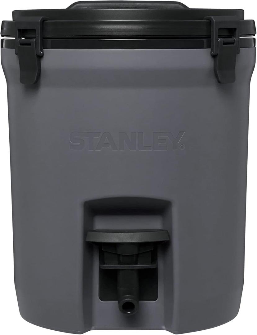 STANLEY Adventure 2 Gallon Fast Flow Water Jug, Ice Water Dispenser, Insulated Beverage Cooler with Easy Pour Spigot and Latched Foam Lid (Charcoal)