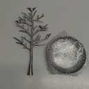 Jewelry Tree Necklace Earring Holder Modern Cute Bird Jewelry Stand for Women Girls Teen Silver