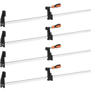4-Pack 36 inch Bar Clamps,Long Wood Clamps Heavy Duty Force 600 Lbs Adjustable and Release Quickly,Woodworking Clamps Throat Depth 2.5 inch with Plastic Handle