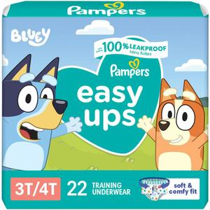 Pampers Training Pants - Easy Ups Boys & Girls Bluey - Size 3T-4T, 22 Count, Children's Potty Underw