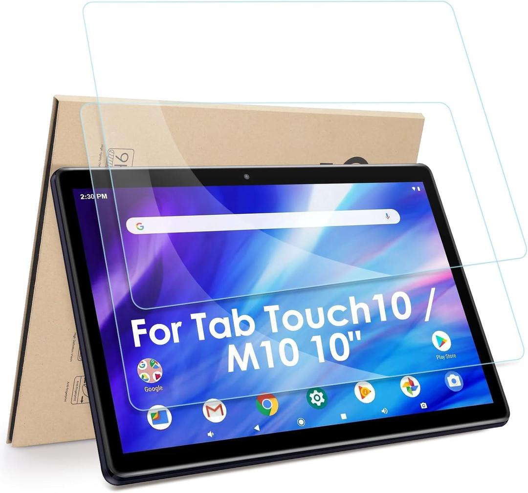 Hianjoo 2-Pack Screen Protectors Compatible with Pritom Touch10 / M10 / M10(3G) / TAB 10 Lite 10 inch Tablet, Tempered Glass [HD Clarity] [9 Hardness] [Easy Installation]