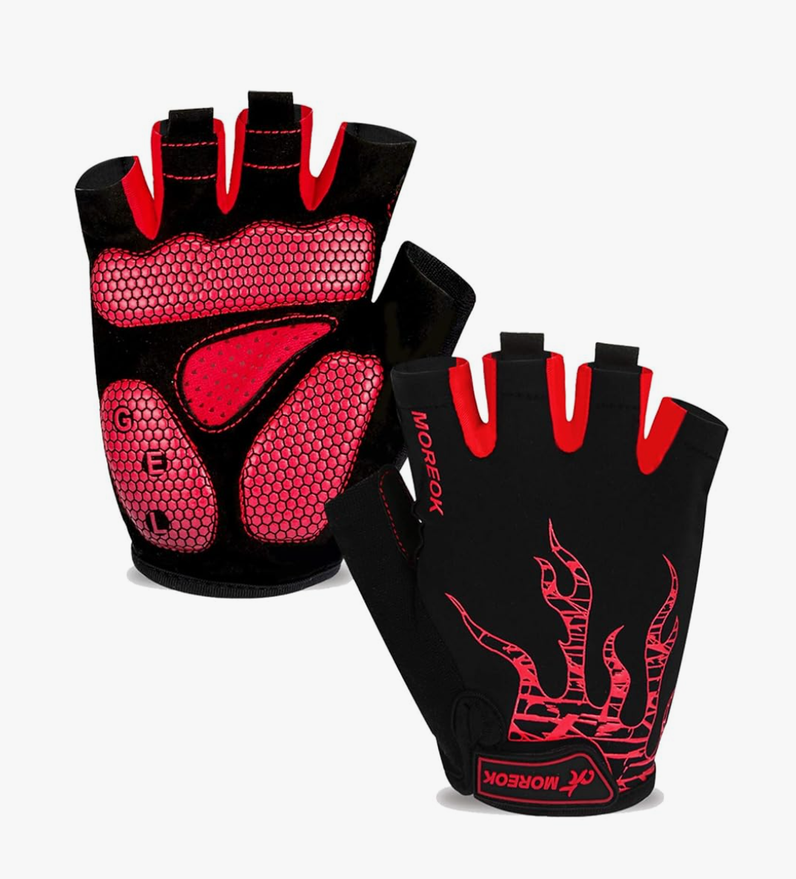 MOREOK Cycling Gloves Bike Gloves for Men/Women-[5MM Gel Pad] Half Finger Bicycle Biking Gloves for Cycling/Weight Lifting/Gym/Motorcycle/Rowing/Outdoor Sports, Size M