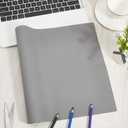 2 x CALFOVERA 54 x 12 Inch PU Leather Upholstery Fabric 0.6mm Thick Soft Gray Microfiber Leather Sheet Big Lychee Grain Waterproof Synthetic Vinyl Roll for DIY Sewings Sofa Handbag Hair Bows Decorations