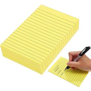 9 Pads Lined 50 Sheets Each 5.90X3.93 Inch Self Stick Note Pads Yellow Memo Pads for Office School Organization