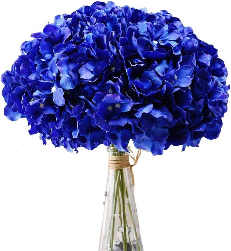 AVIVIHO Royal Blue Flowers Hydrangea Artificial Flowers 10pcs Full Faux Hydrangea Silk Flowers Heads Fake Silk Flowers with Stems for Home Wedding Party Centerpieces Arch Party Decoration AVIVIHO Royal Blue Flowers Hydrangea Artificial Flowers 10pcs Full Faux Hydrangea Silk Flowers Heads Fake Silk Flowers with Stems for Home Wedding Party Centerpieces Arch Party Decoration