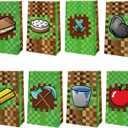 24 Packs Pixel Theme Party Gift treat Bags, Pixel Theme Birthday Party supplies