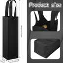 Hoolerry 36 Pcs Gift Bag Black Single Fabric Reusable Non Woven Tote Gift Bags Bulk Bottle Holder Carrier with Handles for Shopping Wedding Birthday Dinner Parties