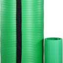 BalanceFrom 71x24 Inches Yoga Mat with Knee Pad and Optional Blocks  Extra 1-Inch Thick Non-Slip Foam with Anti-Tear Surface and Carrying Strap for Home, Studio, or Gym Workouts (Green)