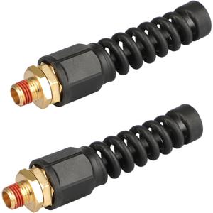 Keepro Reusable Swivel Solid Brass 3/8" Air Hose Fitting with 1/4" FNPT and Flexible Bend Restrictor for Repairing 3/8" I.D Air Hose