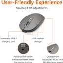 Amazon Basics Ultra Premium Wireless Keyboard and Mouse Combo, Rechargeable, Full-Size with Number Pad, Sleek Design, Plug and Play, Quiet Typing, 2.4GHz USB Receiver, Black