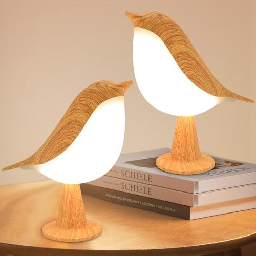 1 Pack Small Cute Bird Table Lamp, Touch Bird Night Light, Cordless Bedside Lamp, Desk Lamp for Reading, 3-Way Dimmable USB Rechargeable Battery 2600mAh Nightstand Lamp for Bedroom, Home/Office Decor