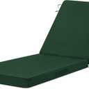 Chaise Lounge Cushions Outdoor, 72"x21"x3" Triple-Waterproof Outdoor Chair Cushion with Removable Cover, 4 Adjustable Ties Lounge Chair Cushions for Outdoor Furniture, Forest Green