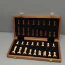 15'' Walnut Chess Set with Storage Board for Adults & Children, 2 Players
