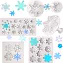 Patelai 6 Pcs 3D Snowflake Silicone Mold Christmas Winter Snowflake Silicone Fondant Mold for Cake Cupcake Chocolate Dessert Decoration Polymer Clay Crafting Projects