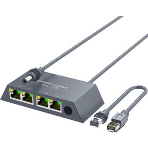 Starlink Gen3/Mini Ethernet Adapter with 4 RJ45 Ports,Multi Ports Starlink Ethernet Adapter with Wired External Network for Other Devices and Network Cable[4 Devices Networked Simultaneously]