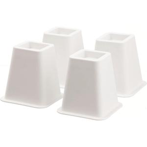 Home IT 5 to 6-inch Super Quality Black Bed Risers - Helps You Storage Under the Bed - 4-Pack (White)