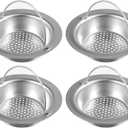 Drains Strainers 4 Pack Upgrade Kitchen Sink Strainer with Handle, Premium Stainless Steel Sink Garbage Disposal Stopper Mesh Basket, Stainless Steel Kitchen Sink Basket Strainer 4.33"