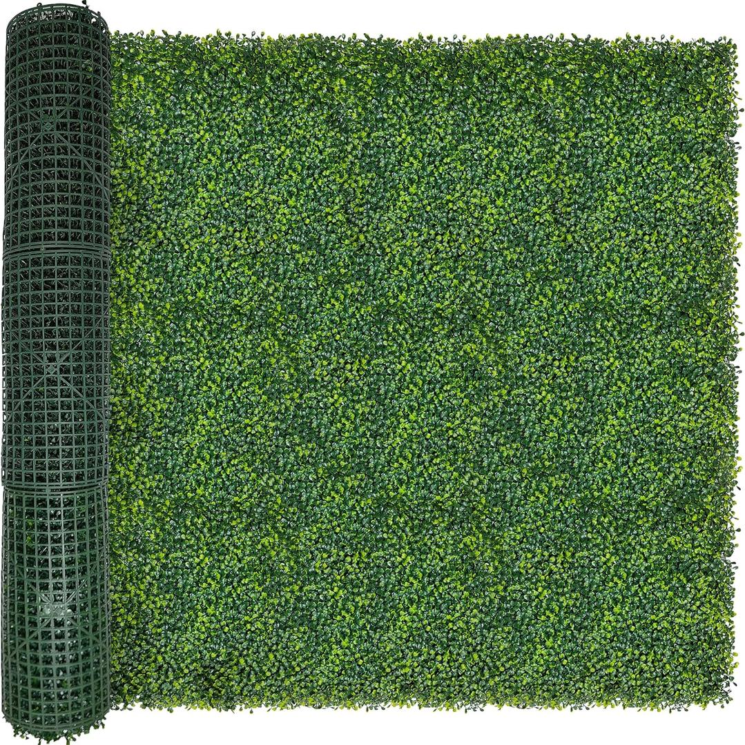Artificial Boxwood Roll Panels: 6FT X 12FT (72 sqft) UV-Anti Artificial Ivy Privacy Fence Wall Screen for Indoor Outdoor Green Grass Wall Decor & Ivy Fence Covering Privacy