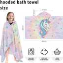 Unicorn Hooded Beach Towel for Kids, Pink Tie Dye Hooded Towels for Toddlers 30" x 50", Kids Beach Towels for Pool, Travel, Swim, Unicorn Wearable Bath Towel for Girls, Toddlers
