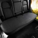 SanQing 2PCS Car Seat Cover Luxury Napa Leather Rear Seat Covers for Tesla Model 3 Car Seat Bottom,Heavy Duty Seat Cushion Protector Without Backrest (Leather Black Rear, Model 3)