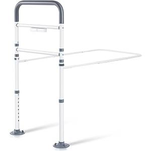Canford Bed Rails for Elderly Adults Safety - with Motion Light, Bed Assist Rail Handle with Support Legs, Bedside Hand Guard Grab Bar for Seniors & Surgery Patients Fits King, Queen, Full, Twin