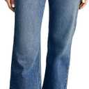 Astylish Women's Wide Leg Jeans High Waisted Stretchy Straight Leg Jeans Loose Trendy Denim Pants with Pocket (Blue, M)