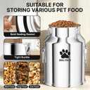 35LBS Large Metal Dog Food Storage Container, Stainless Steel Dog Food Storage Tank, Multifunctional Storage Bin with Lid and Spoon, Food Storage Container for Big Dogs, Keep Fresh, Easy to Clean