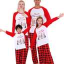 Matching Christmas Pajamas for Family/Couples, Plaid Pants with Christmas Tree Printed Tops Sleepwear, Xmas PJs Sets (Small, Dwarf)