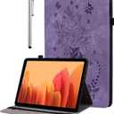 Case for Samsung Galaxy Tab S10 Lite/S10 FE/ S9 FE 5G 10.9 Inch/Tab S9 11 Inch, Multi-Angle Flip PU Leather Protective Cover with Stylus Holder, Purple