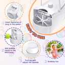 Bubble Machine, Automatic 18000+ Per Minute Big Bubbles Blower Maker for Kids Toddlers with 2 Speeds,6 Wands, Operated by Plugin or Batteries for Outdoor/Indoor Birthday Parties, Wedding (White)