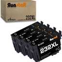 Run Star 4 Packs Remanufactured for 232XL T232XL Black Ink Cartridge Replacement for Epson 232XL T232XL use for Expression Home XP-4200 XP-4205 XP4205 Workforce WF-2950 WF-2930 Printer (4 Black)