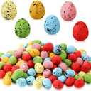200 Pcs Mini Foam Easter Eggs Decorative Speckled Fake Bird Eggs for Easter Basket Stuffers Vase Fillers Crafts DIY Party Decorations, 0.6 x 0.7 Inch(Bright Color)