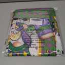 XCHI Plaid Gnomes Masks Iris Fleur De Lis Mardi Gras Tablecloth Round Carnival Table Cloth Washable Table Covers for Indoor Dining Home Party Decorations 60x60 Inch