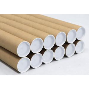 MagicWater Supply Heavy Duty Mailing Tubes - Durable Cardboard for Shipping, Storing & Protecting Posters Artwork Documents and Blueprints with Secure End Caps - 12 Pack 2 in x 18 in Kraft - US Made.