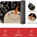 Artoid Mode Snowman Deer Let It Snow Snowflake Christmas Kitchen Mats Set of 2, Winter Decor Low-Profile Kitchen Rugs for Floor - 17x29 and 17x59 Inch (Black)
