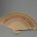 Geelin 150 Sets Sandalwood Fans with Tassels, Organza Sleeve and Thank You Gift Tag Eastern Style Handheld Fan Foldable Decorative Folding Fans Japanese Chinese Fan Wedding Fans for Party Decor DIY