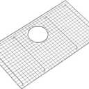 26.4 in. x 14.4 in. Rear Drain Sink Grid with Supersoft Silicone Feet in 304 Grade Stainless Steel