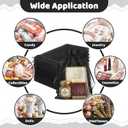 FUNFERY 100 Pcs Black Organza Bags 6.5x9 in, Small Mesh Drawstring Gift Bags for Sachet, Jewelry, Candy, Wedding Favor, Easter Day