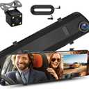 Mirror Dash Cam Front and Rear Dash Car Camera 4 inch 1080P IPS Screen Rear View Mirror Dash Cam Mount with Loop Recording Motion Detection Reverse Assistance