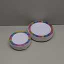 supernal 60pcs Rainbow Plastic Plates, Disposable Lace Plates, Tie-dye Plate, Birthday Party Plate Include 30 Dinner Plate,30 Salad Plate,Perfect for Birthday,Party,Wedding
