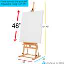 MEEDEN Studio H-Frame Easel with Storage Tray, Solid Beech Wood Artist Painting Easel, Best Wooden Floor Easel, Holds Canvas Art up to 48", Basic Easel
