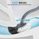 SetSail Toilet Brush and Holder Set, Compact Size Curved Toilet Bowl Brush for Bathroom Deep Cleaning with Stainless Steel Handle Toilet Cleaner Brush, Grey