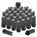 32PCS M14 x 1.5 Black Closed End Wheel Nuts, with 1 Spline Tuner, Compatible with Ford 15-17 F-150 03-16 F-250 F-350 1999-2019 Chevy Silverado Suburban Tahoe