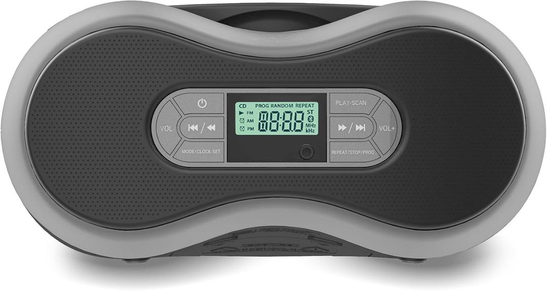 Core Innovations Portable Bluetooth CD Boombox with Digital FM Radio (Gray)