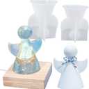 Angel Resin Molds Silicone Epoxy Resin Casting Mould 2 Pack Wing Angel Ornaments Epoxy Mold Handmade Candle Making Wax Molds DIY Christmas Craft Gift Plaster Moulds Home Art Decoration