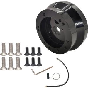 5/6 Hole Steering Wheel Hub Adapter Compatible with GMC Chevy Pontiac Truck Pickup (Black)