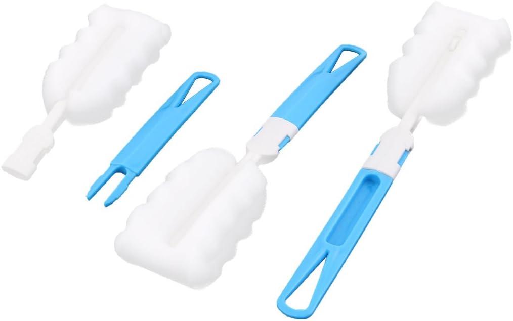 Sponge Head Milk Tea Cup Glass Cleaning Brush Cleaner Tool 3pcs Blue Brush