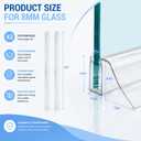 Bathroom Shower Glass Door Bottom Seal, 2PCS 36 Inch Clear PVC Seal Strip with Drip Rail for 1/4"(6mm) Thick Framless Glass Door, to Stop Water Leakage