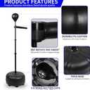 SYNTECSO Spinning Reflex Bar with Punching Bag, HAdjustable Height Boxing Bar, Boxing Speed Trainer for Home Gym
